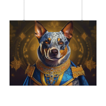 Australian Cattle Dog Renaissance Dog Portrait Wall Art | Art Print | Wall Decor Gift, Animal Lover Home Decor, Dog Wall Art