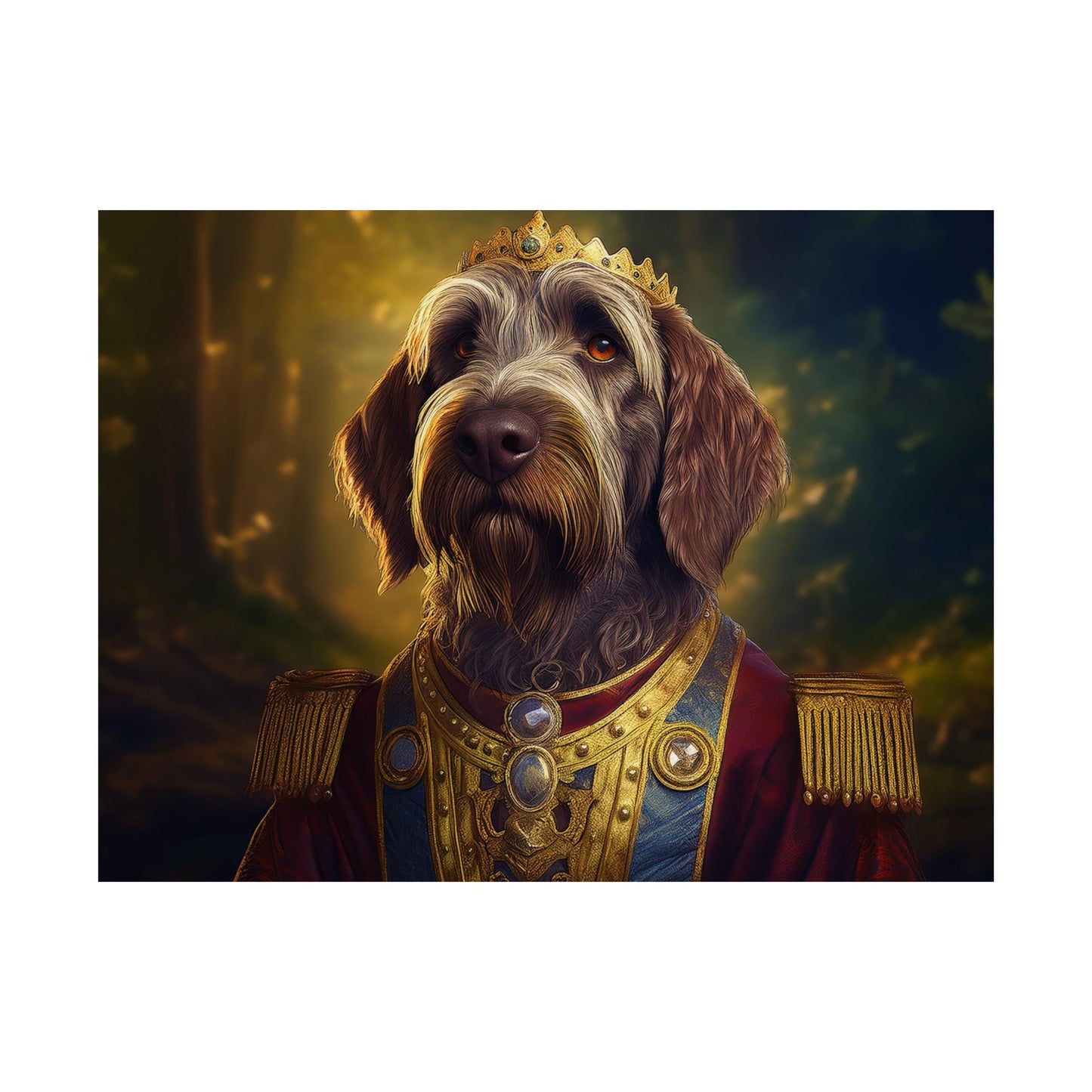 Wirehaired Pointing Griffon Renaissance Pet Portrait Print,  Dog Lover Wall Art, Animal Artwork, Canine Decor, Dog Memorial Gift
