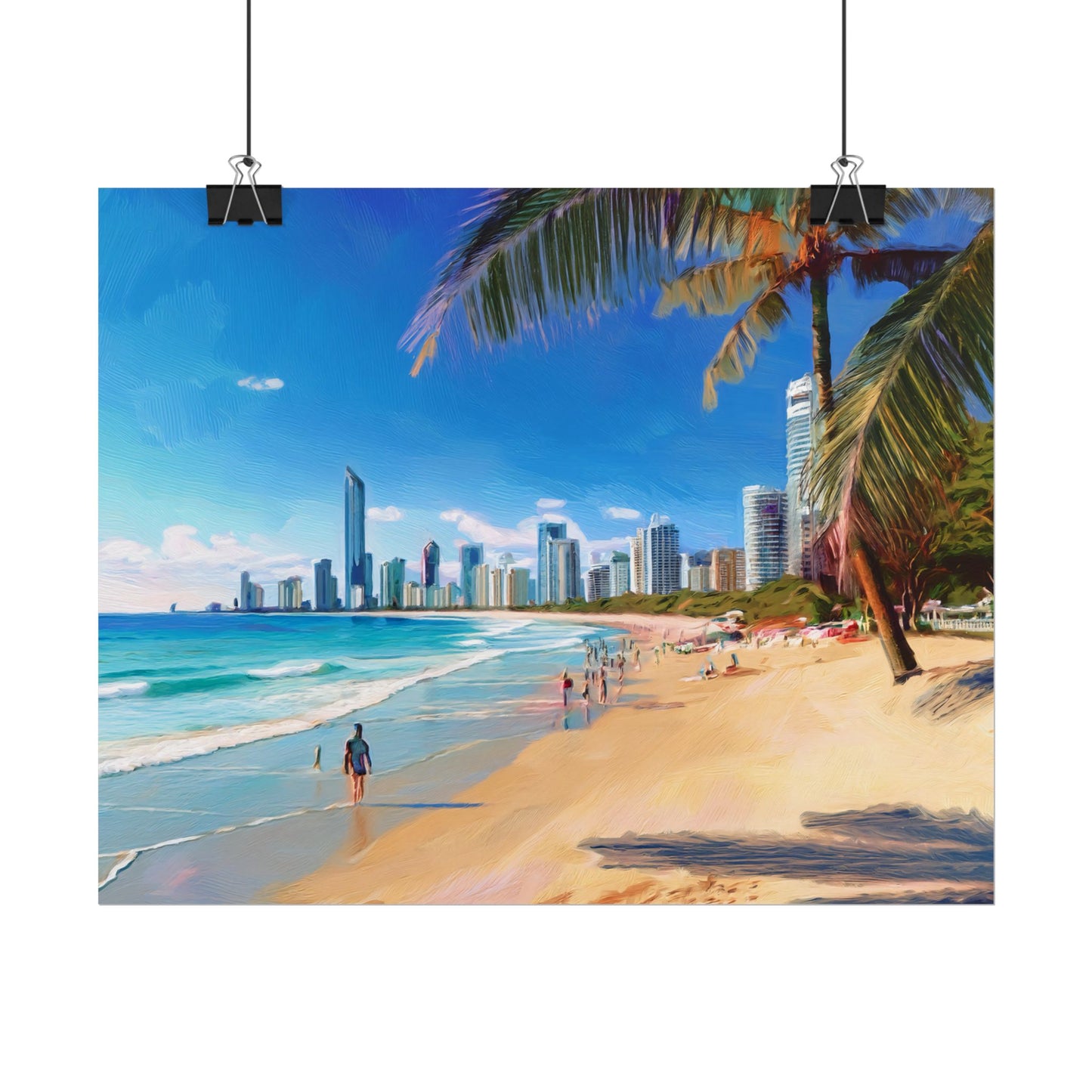 Surfers Paradise Beach Australia Coastal Print | Style 1 | Wall Art | Wall Print