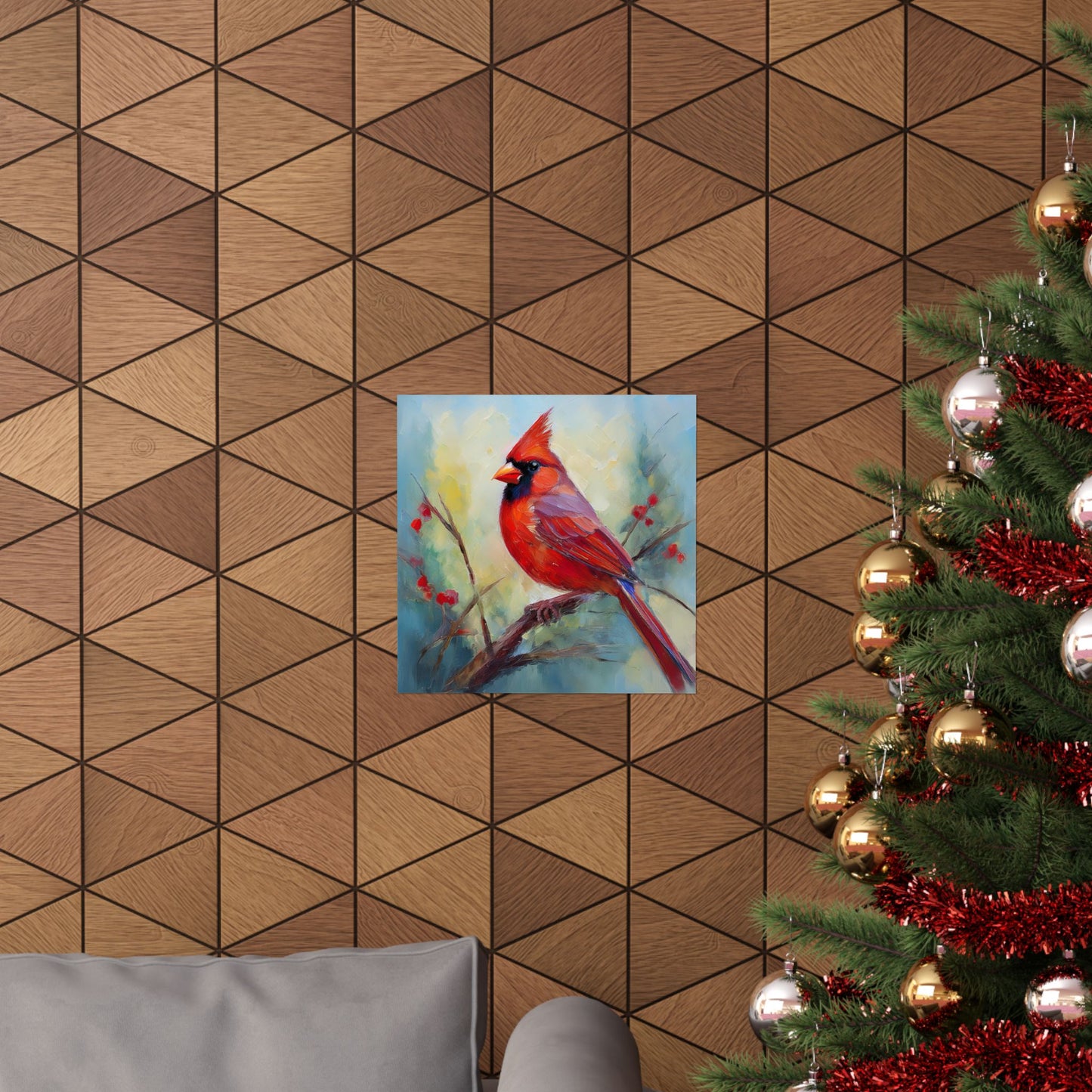 Cardinal Oil Painting Print | Wall Art | Wall Print | Bird Art