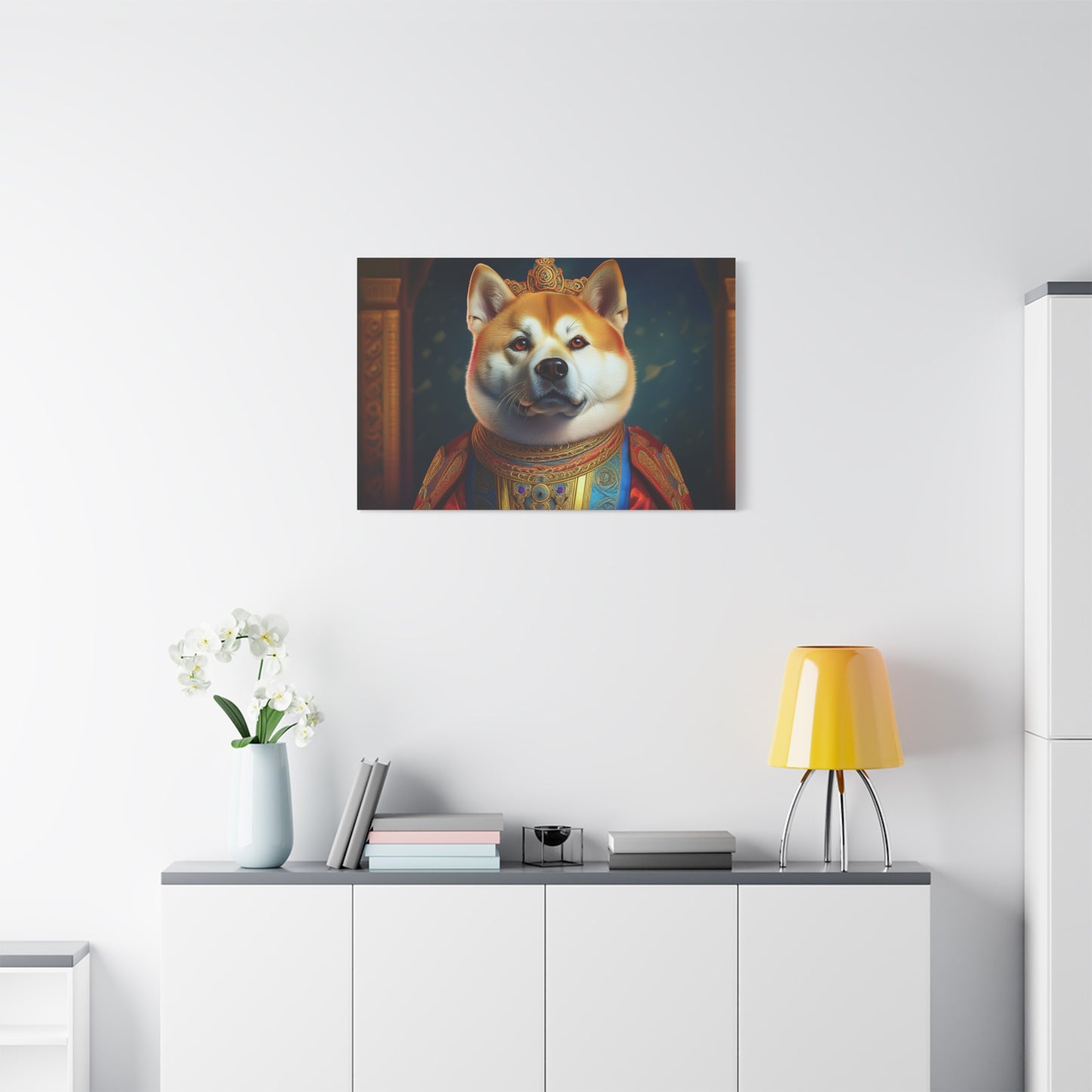 Shiba Renaissance Pet Portrait on Canvas, wall art, wall print, dog portrait, dog art