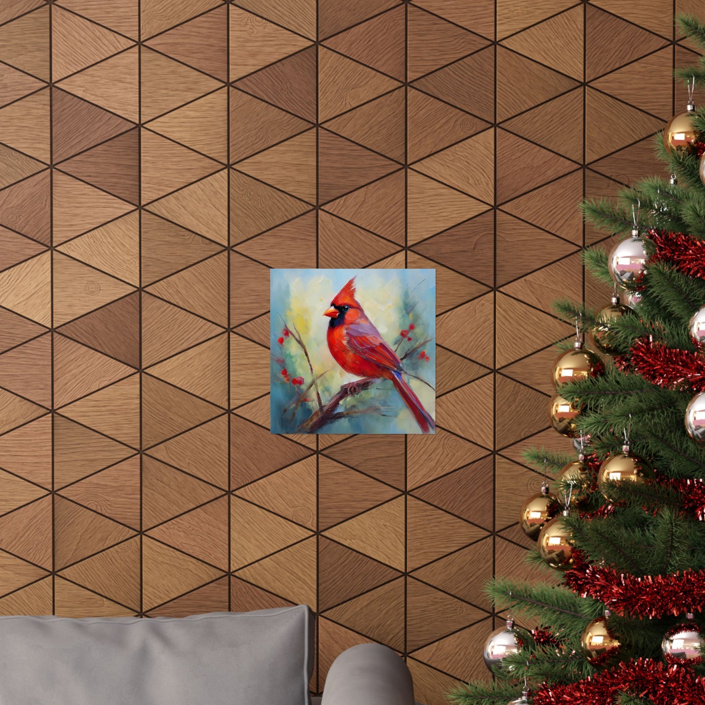 Cardinal Oil Painting Print | Wall Art | Wall Print | Bird Art