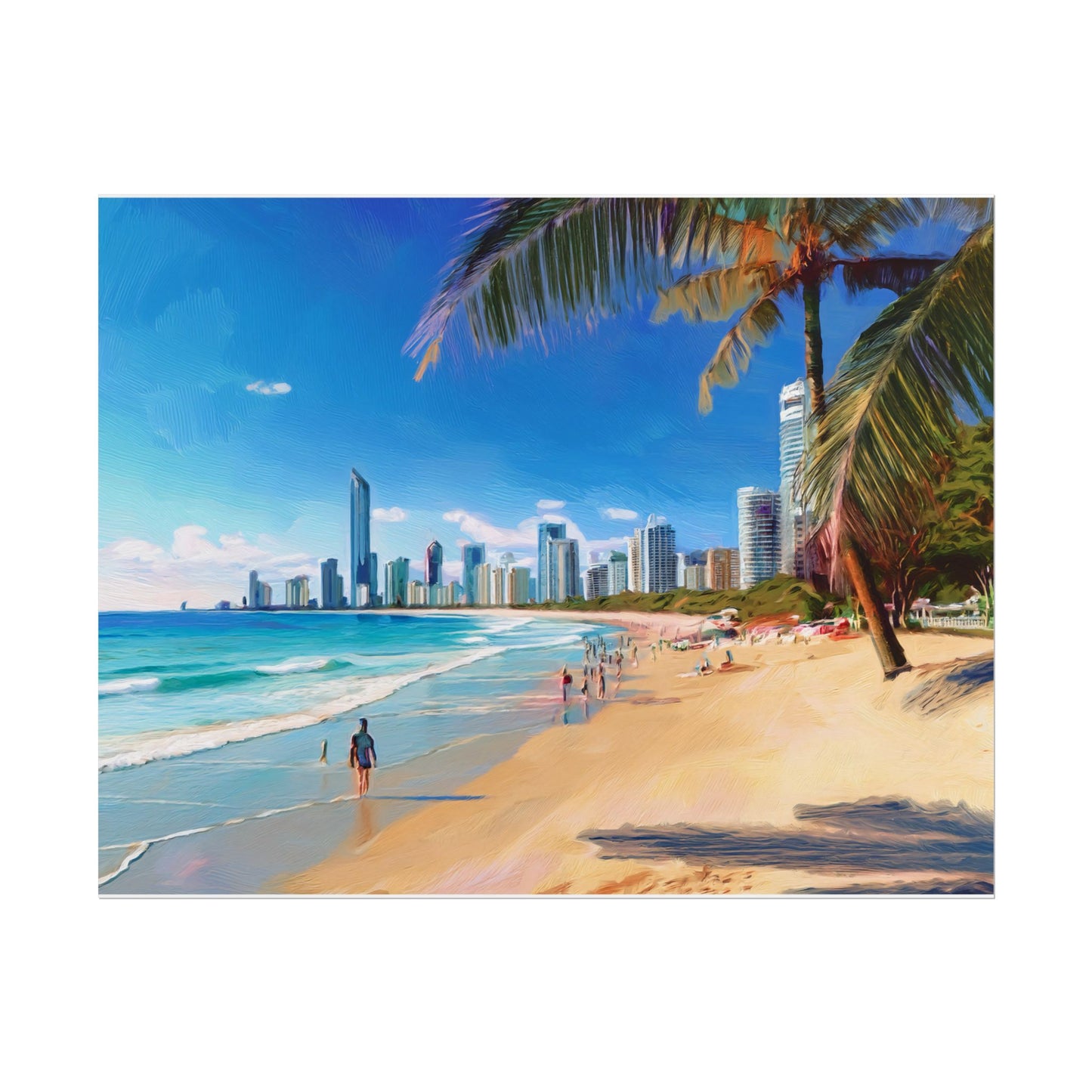 Surfers Paradise Beach Australia Coastal Print | Style 1 | Wall Art | Wall Print