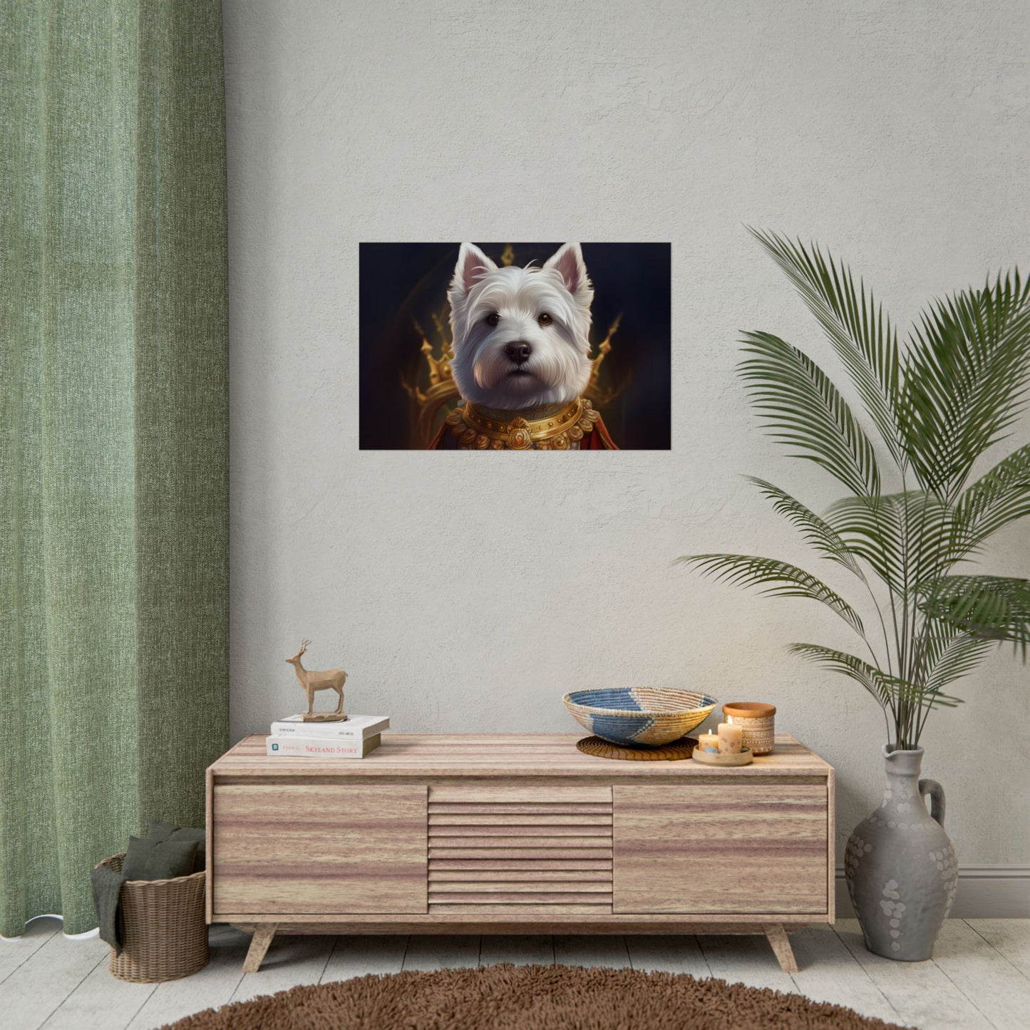West Highland White Terrier Dog Renaissance Pet Portrait Print, West Highland White Terrier Art Print, Dog Wall Art, Wall Print, Wall Art
