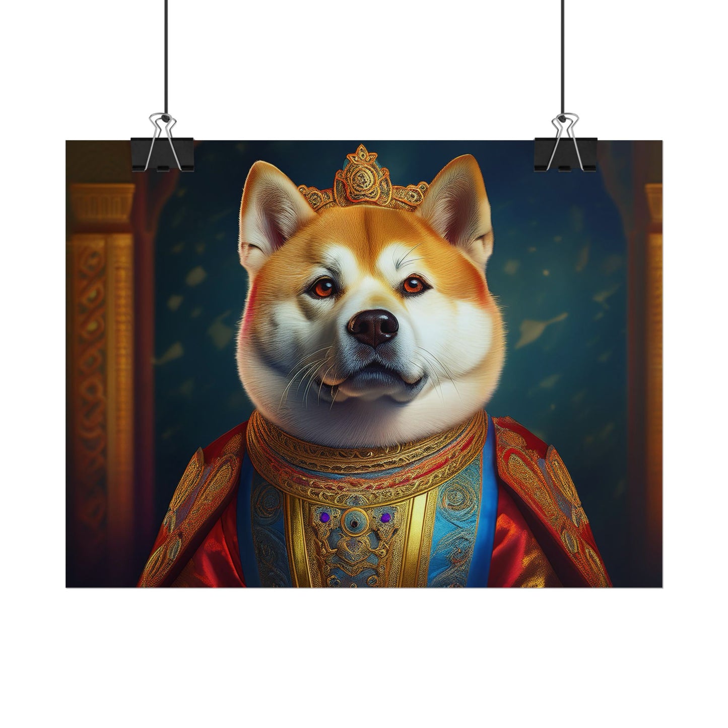 Shiba Dog Renaissance Portrait Print,  Art Print, Wall Decor Gift, Animal Lover Home Decor, wall prints, wall art