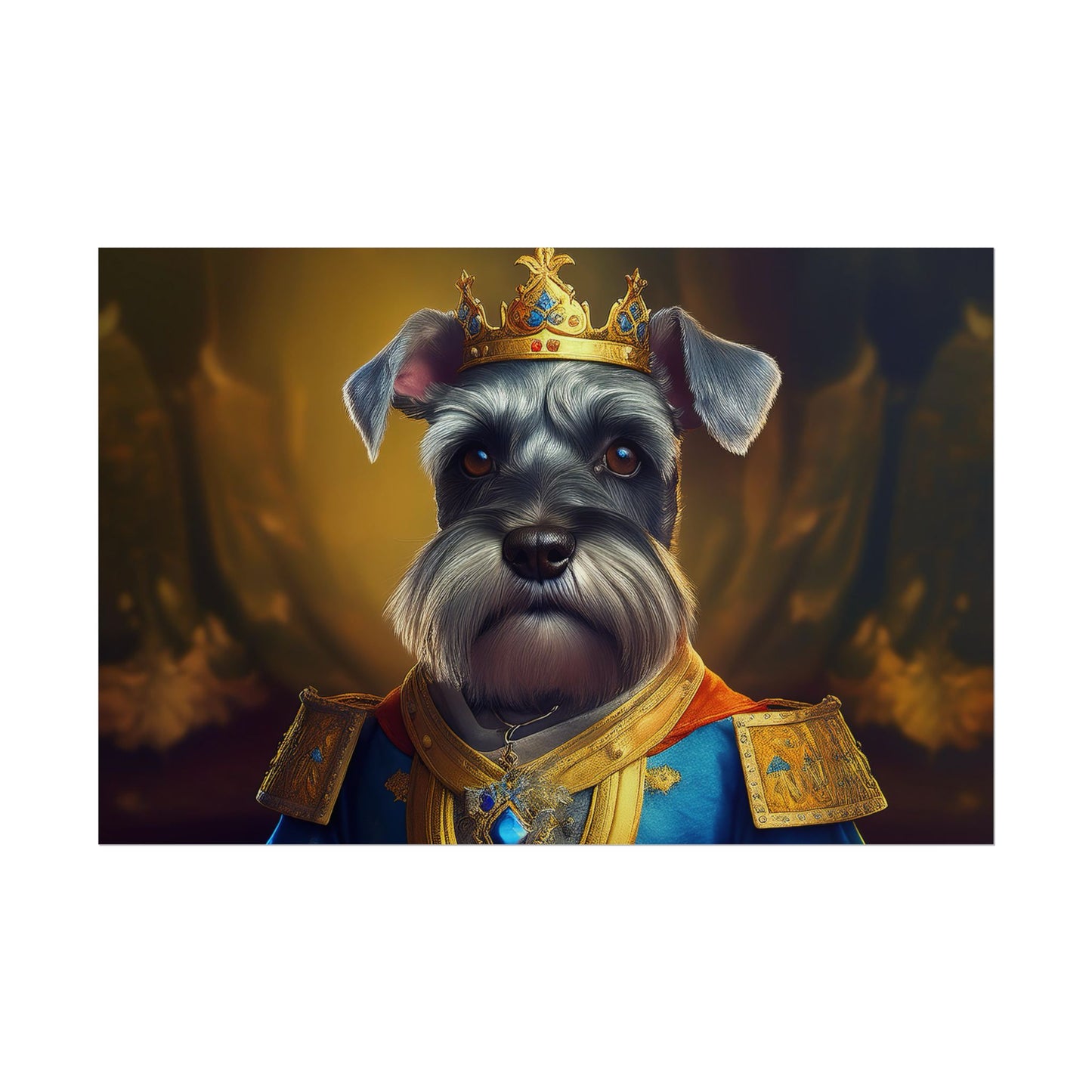 Miniature Schnauzer Dog Renaissance Pet Portrait Art Print | Wall Art | Wall Print