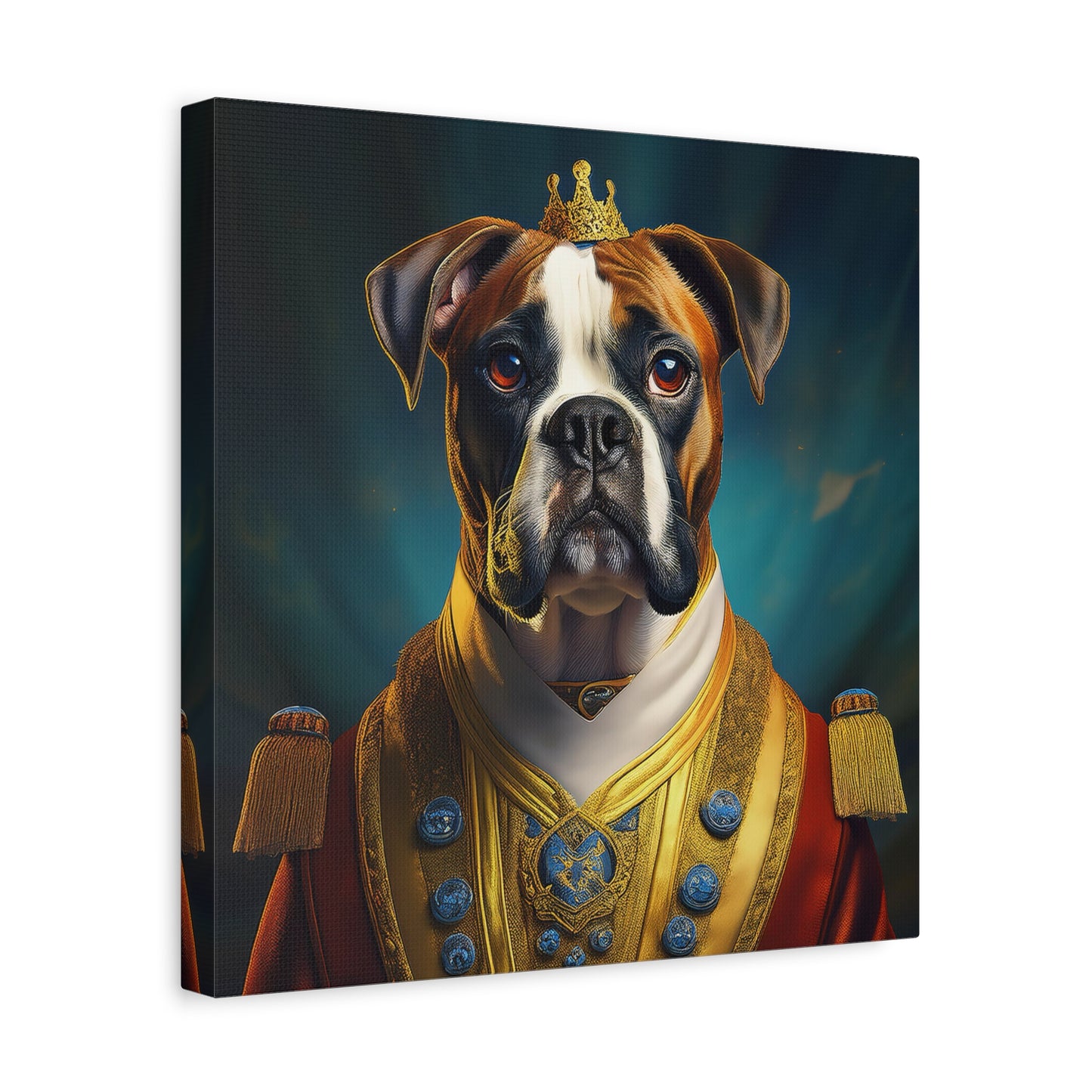 Boxer Renaissance Pet Portrait  on Canvas, wall art, wall print, dog portrait, dog art