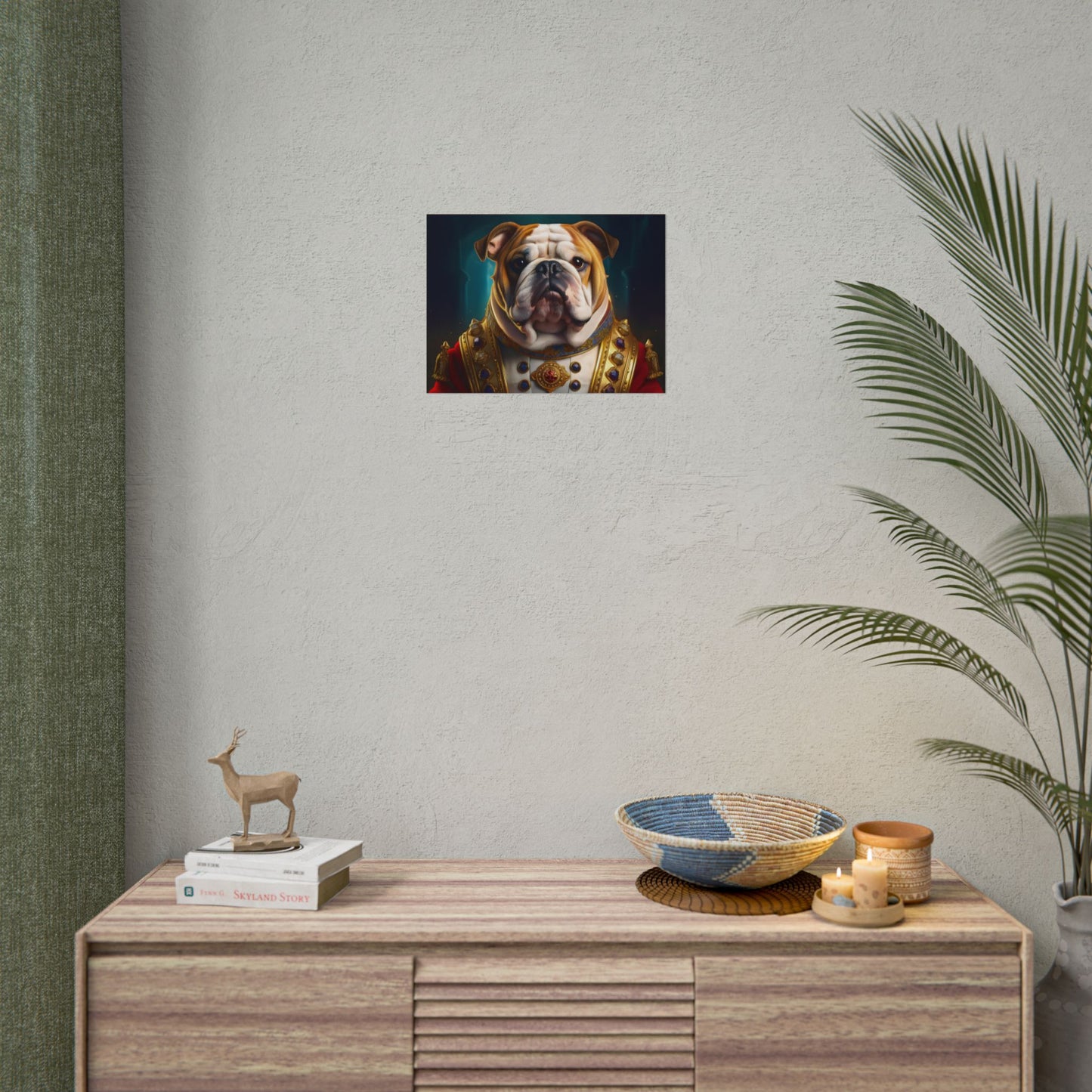 English Bulldog Renaissance  Dog Pet Portrait Print | Wall Art | Wall Print