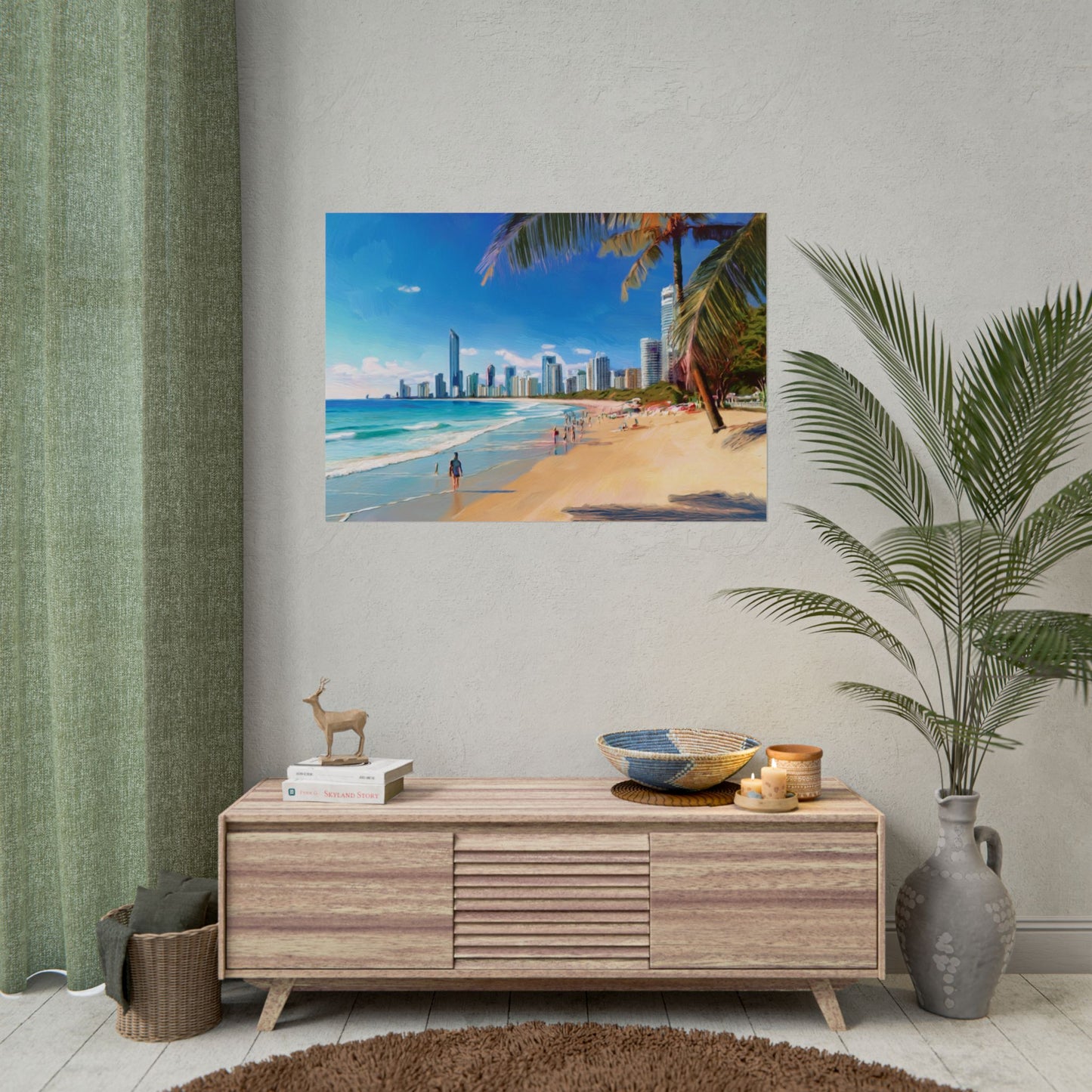 Surfers Paradise Beach Australia Coastal Print | Style 1 | Wall Art | Wall Print