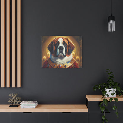 St Bernard Renaissance Portrait - Premium Canvas Wall Art, Dog Portrait, Unique Wall Print