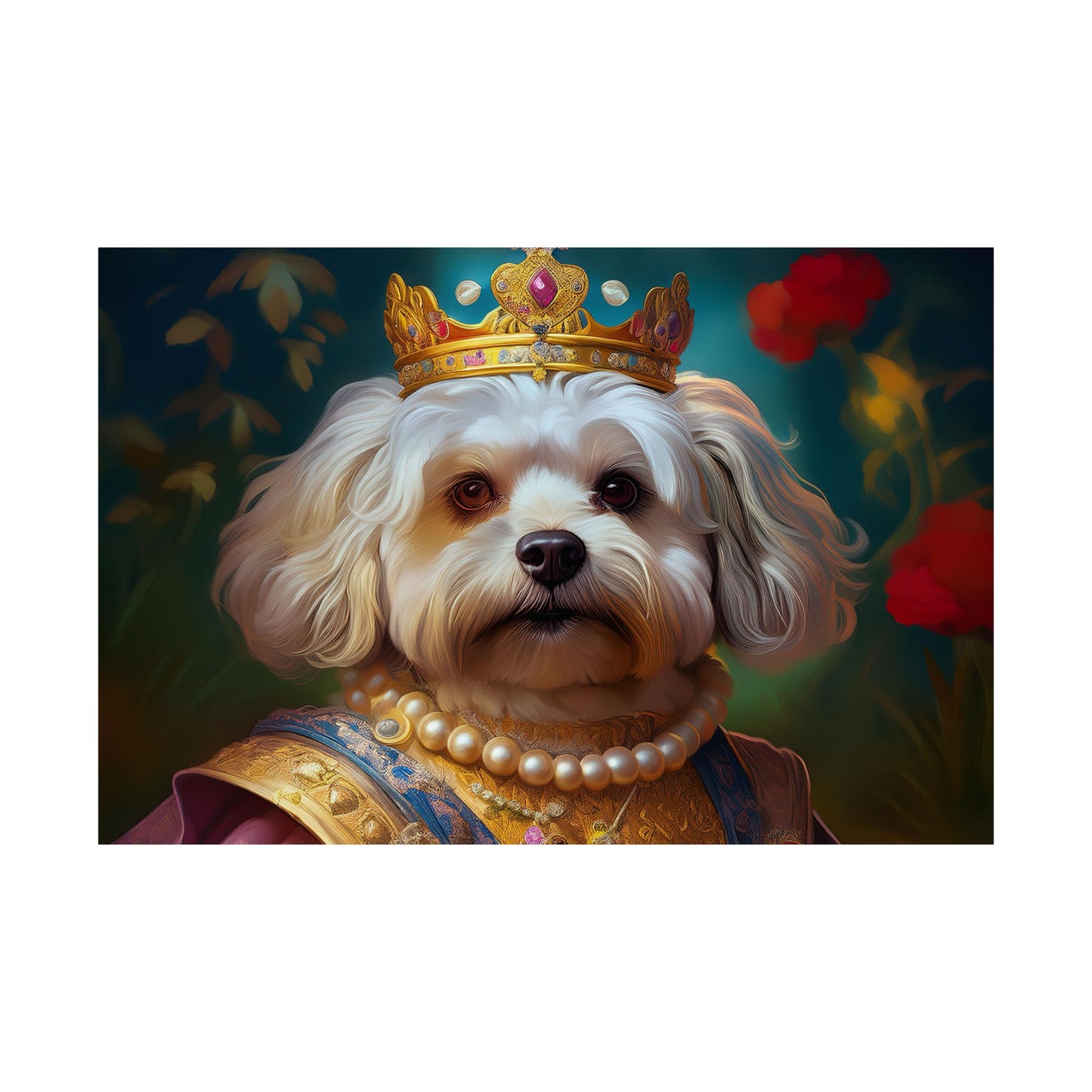 Havanese Dog Renaissance Pet Portrait Print, Wall print, wall art, Animal Lover Home Decor, Dog Wall Art
