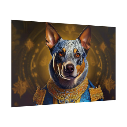 Australian Cattle Dog Renaissance Dog Portrait Wall Art | Art Print | Wall Decor Gift, Animal Lover Home Decor, Dog Wall Art