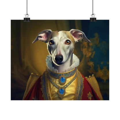 Whippet Dog Renaissance Pet Portrait Print, Whippet Art, Canine Decor, Dog Memorial Gift, wall print, wall art
