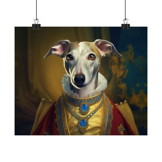 Whippet Dog Renaissance Pet Portrait Print, Whippet Art, Canine Decor, Dog Memorial Gift, wall print, wall art