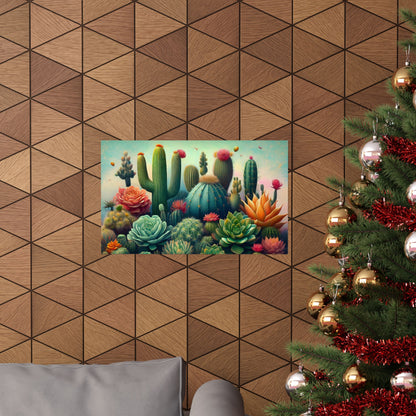 Abstract Cacti and Succulent Desert Garden Color Print | Wall Art | Wall Print