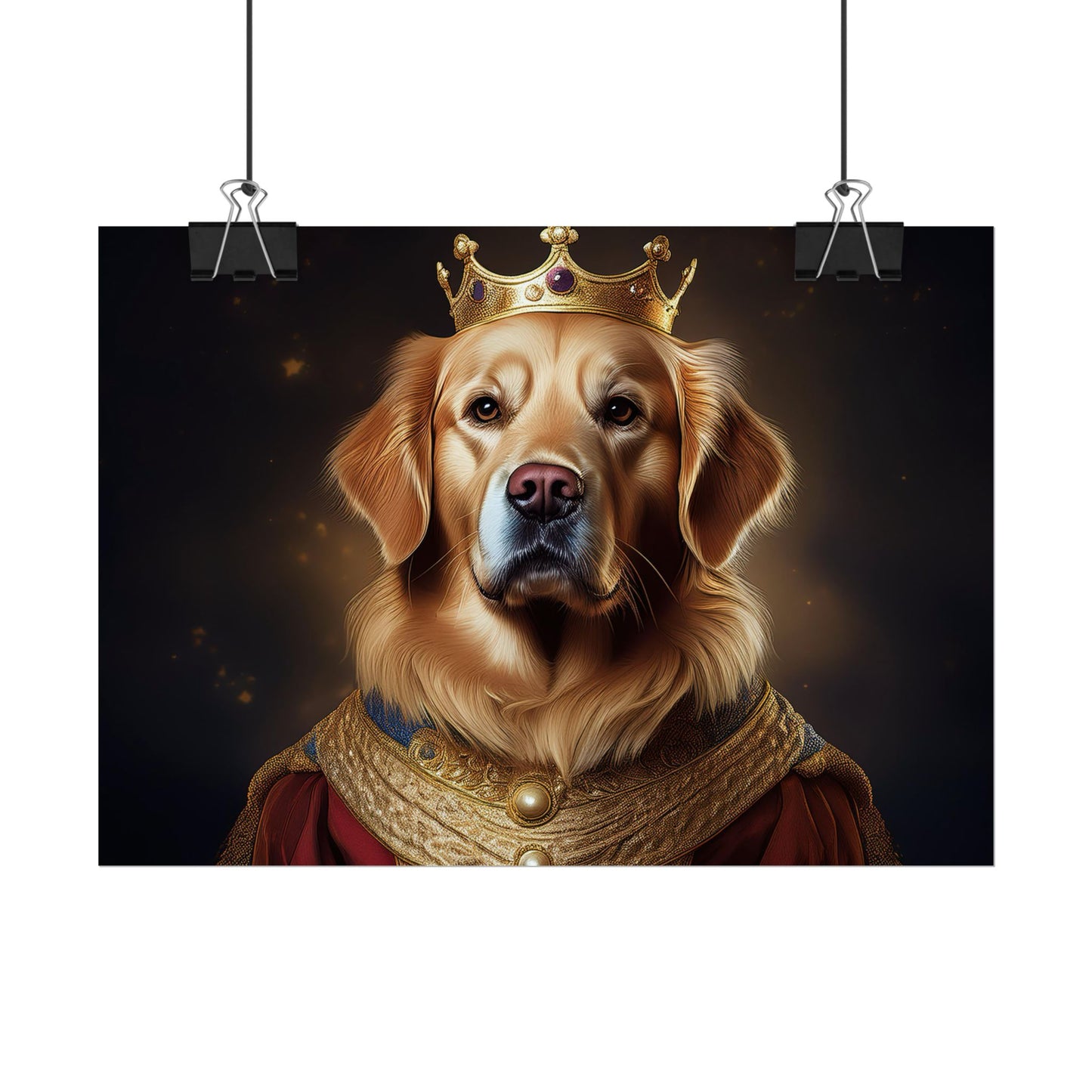 Golden Retriever Renaissance Dog Portrait  Art Print, Wall Decor Gift, Animal Lover Home Decor, Dog Wall Art