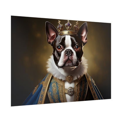 Boston Terrier Renaissance Dog Portrait Art Print, Wall Decor Gift, Animal Lover Home Decor, Dog Wall Art