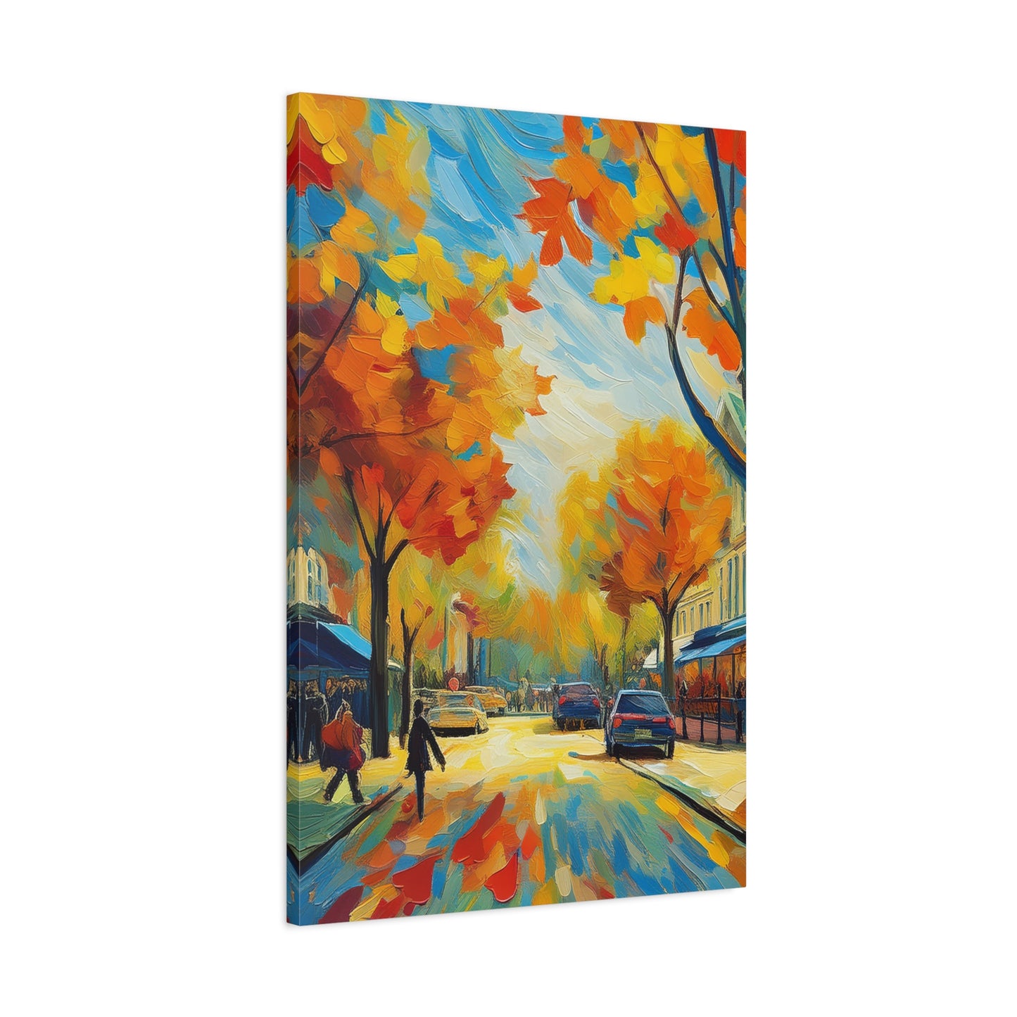 Fall Leaves In the City Painting Canvas Wall Art | Wall Art | Wall Print