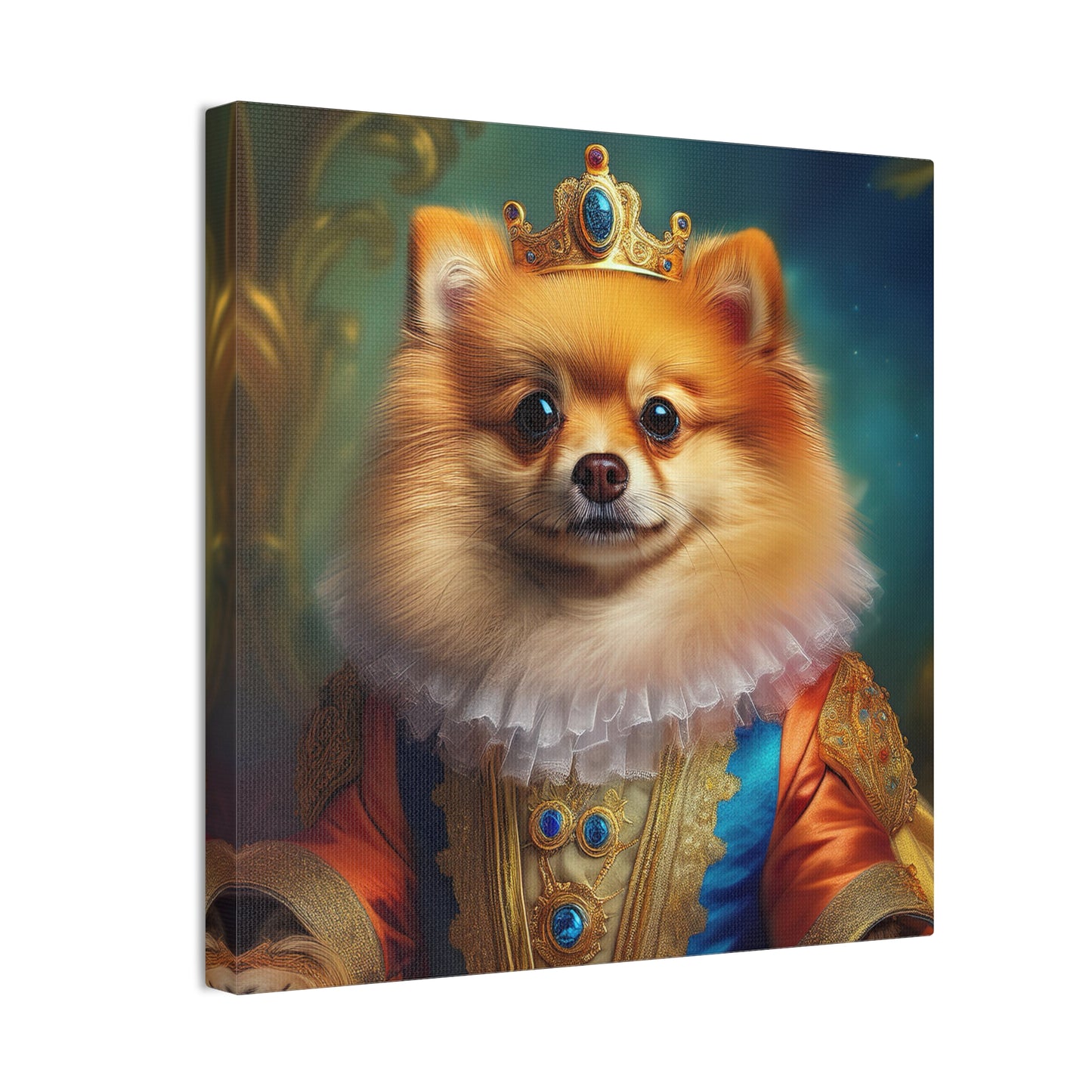 Pomeranian Renaissance Pet Portrait Canvas Print