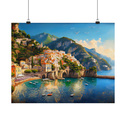 Amalfi Coast Italy Coastal Print | Style 1 | Wall Art | Wall Print
