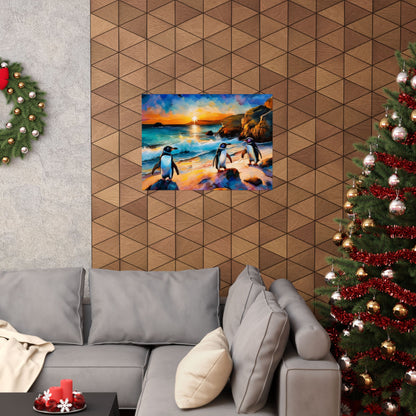 Philip Island Little Penguins Australia Wall Art | Vibrant Wall Print | Unique Painting Print | Style 1 | Wall Art | Wall Print