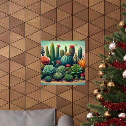 Abstract Cacti and Succulent Desert Garden Color Print | Wall Art | Wall Print