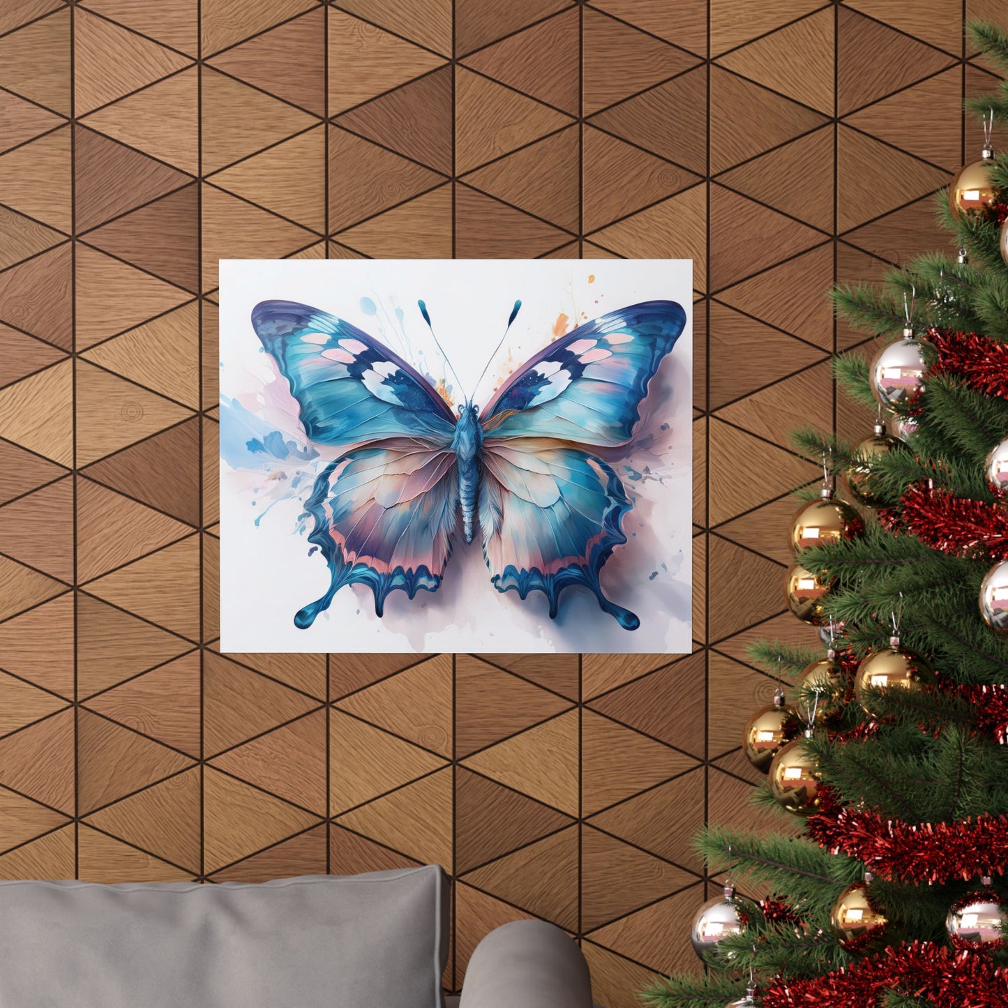 Teal, Blue & Pink Butterfly Alcohol Ink Wall Art |  Butterfly wall art | Wall Art | Wall Print