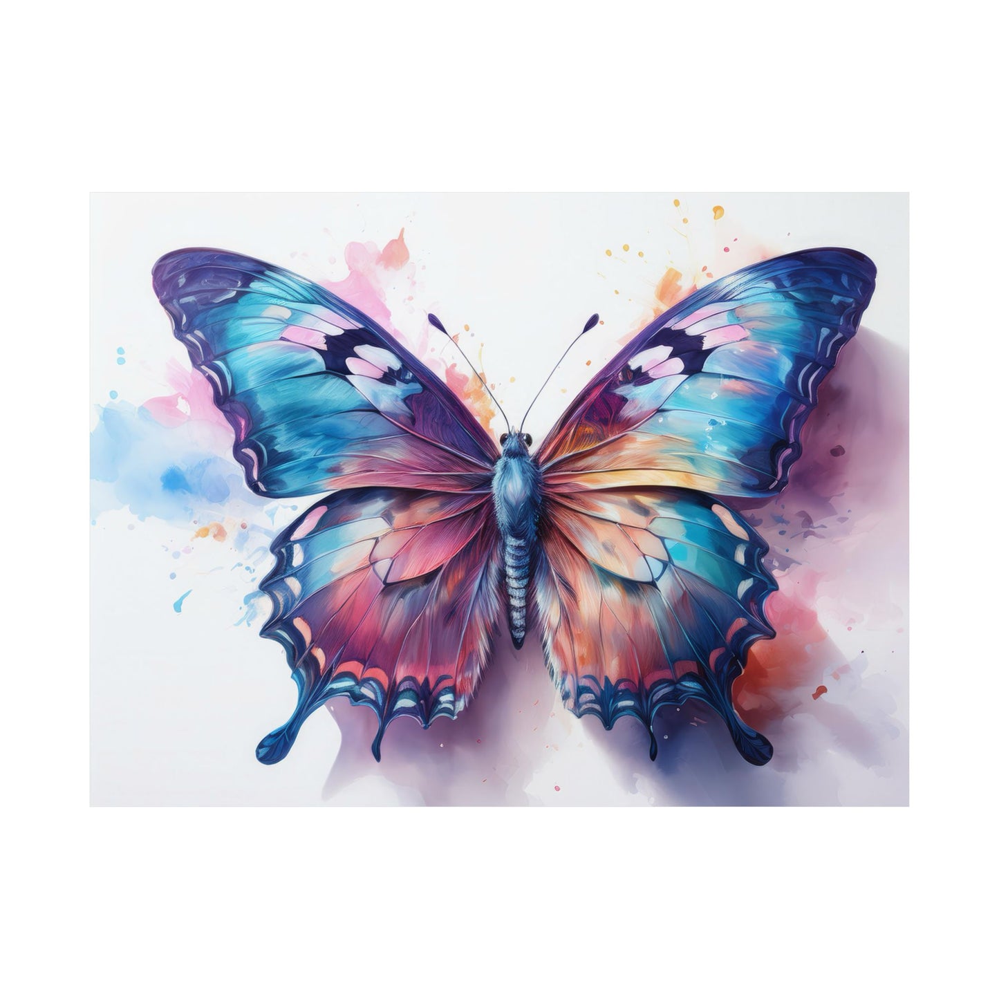 Teal, Blue & Purple Butterfly Alcohol Ink Wall Art |  Butterfly wall art | Wall Art | Wall Print