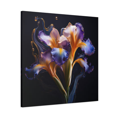 Abstract Iris Floral Square Framed Print, wall art, wall prints, art print