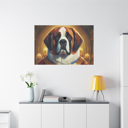 Regal Saint Bernard Renaissance Dog Portrait Canvas Art, Dog Lover Wall Décor, Pet Portrait, Home Decoration, Gift for Pet Owners, Animal Art