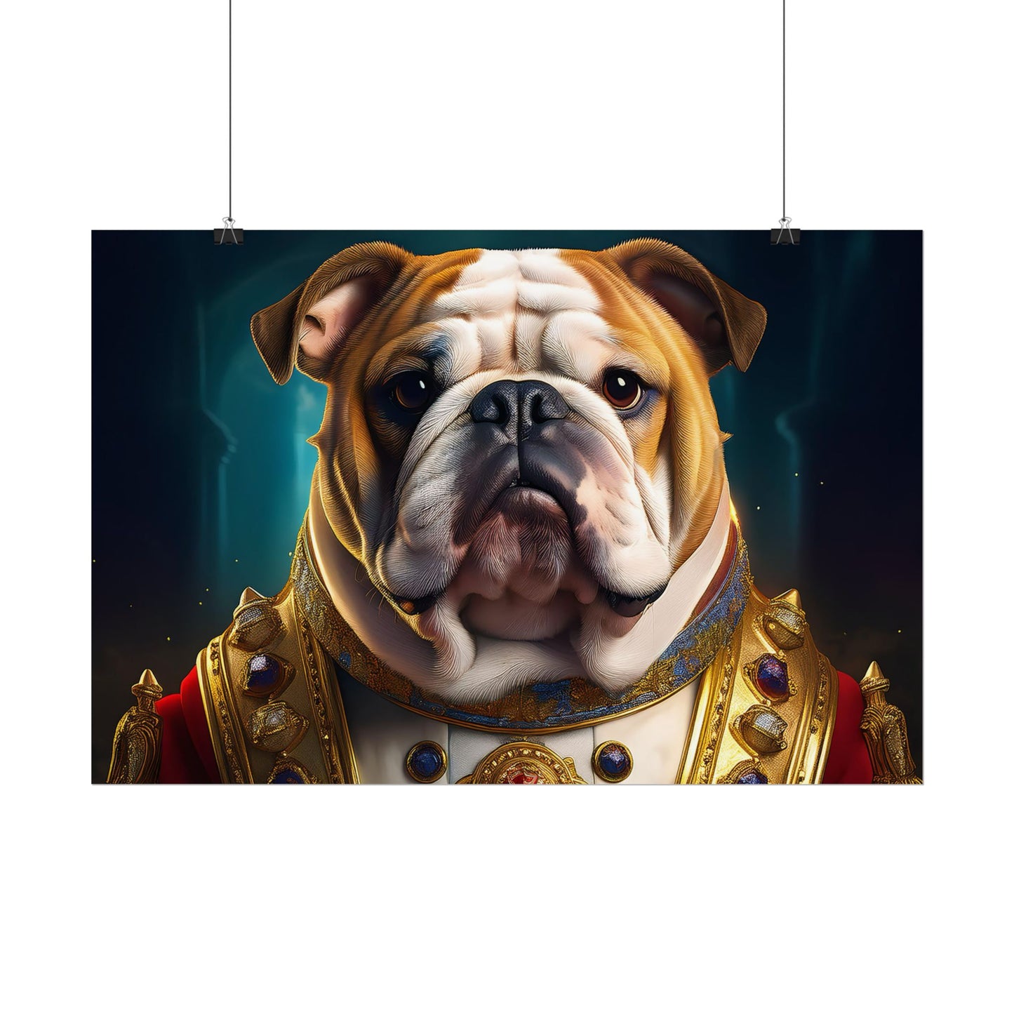 English Bulldog Renaissance  Dog Pet Portrait Print | Wall Art | Wall Print