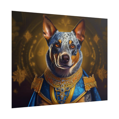 Australian Cattle Dog Renaissance Dog Portrait Wall Art | Art Print | Wall Decor Gift, Animal Lover Home Decor, Dog Wall Art