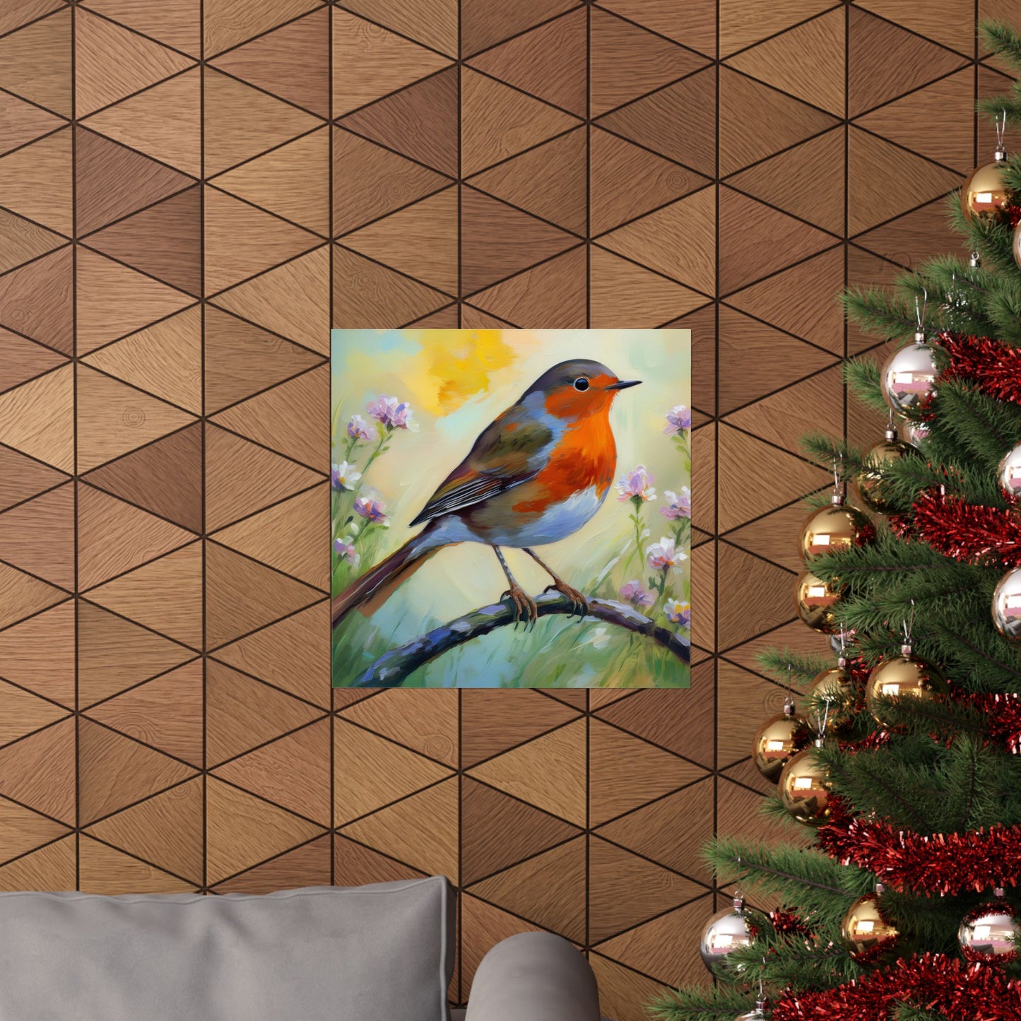 American Robin Bird Oil Painting Print | Wall Print | Wall Art | Bird Art
