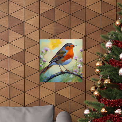 American Robin Bird Oil Painting Print | Wall Print | Wall Art | Bird Art