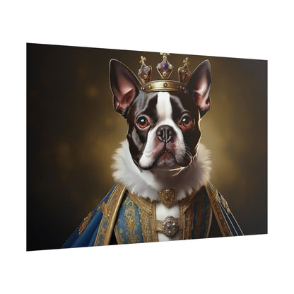 Boston Terrier Renaissance Dog Portrait Art Print, Wall Decor Gift, Animal Lover Home Decor, Dog Wall Art