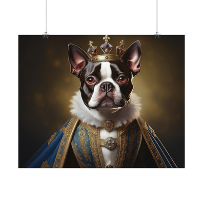 Boston Terrier Renaissance Dog Portrait Art Print, Wall Decor Gift, Animal Lover Home Decor, Dog Wall Art