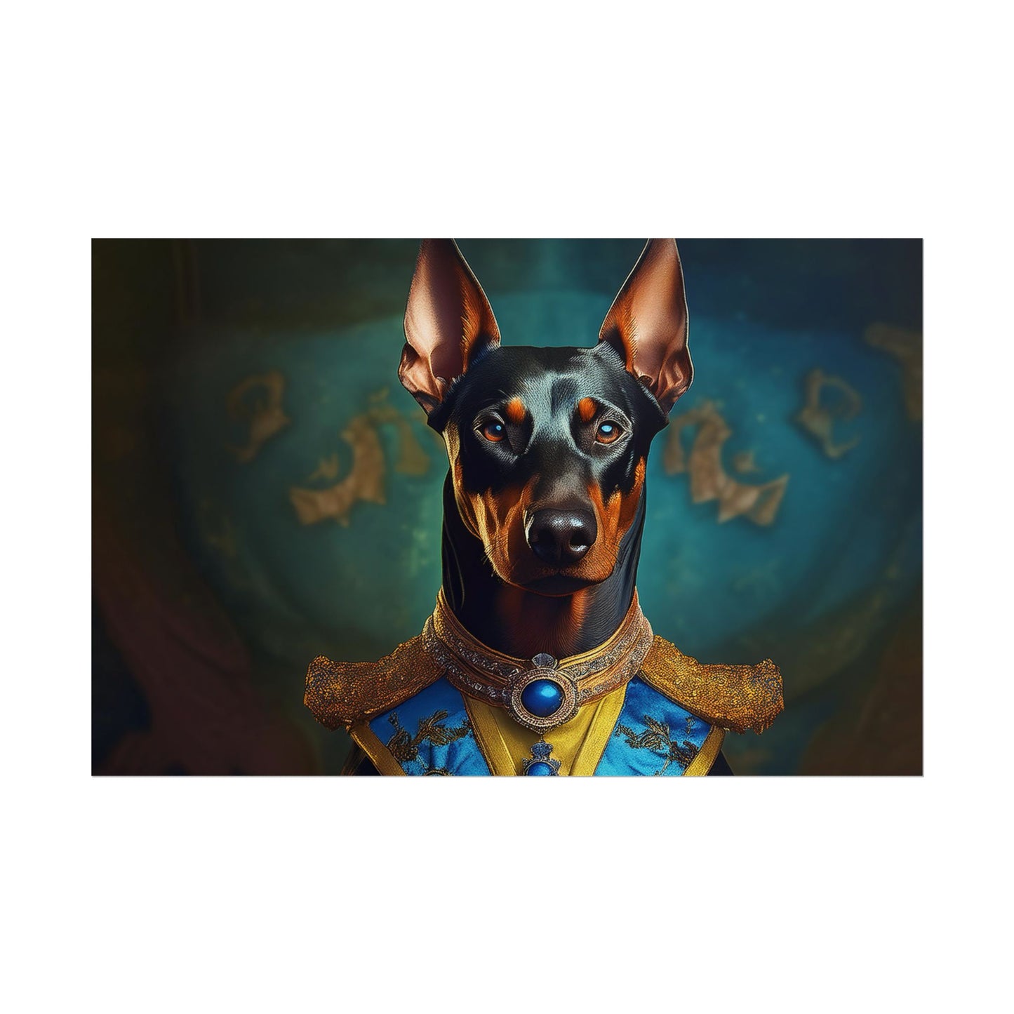 Doberman Pinscher Renaissance  Dog Pet Portrait Print | Wall Art | Wall Print | Dog Art
