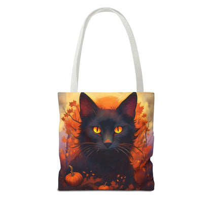 Spooky Black Cat Halloween Tote Bag, Halloween Home Decor Candy Bag, Ultimate Trick or Treat Bag