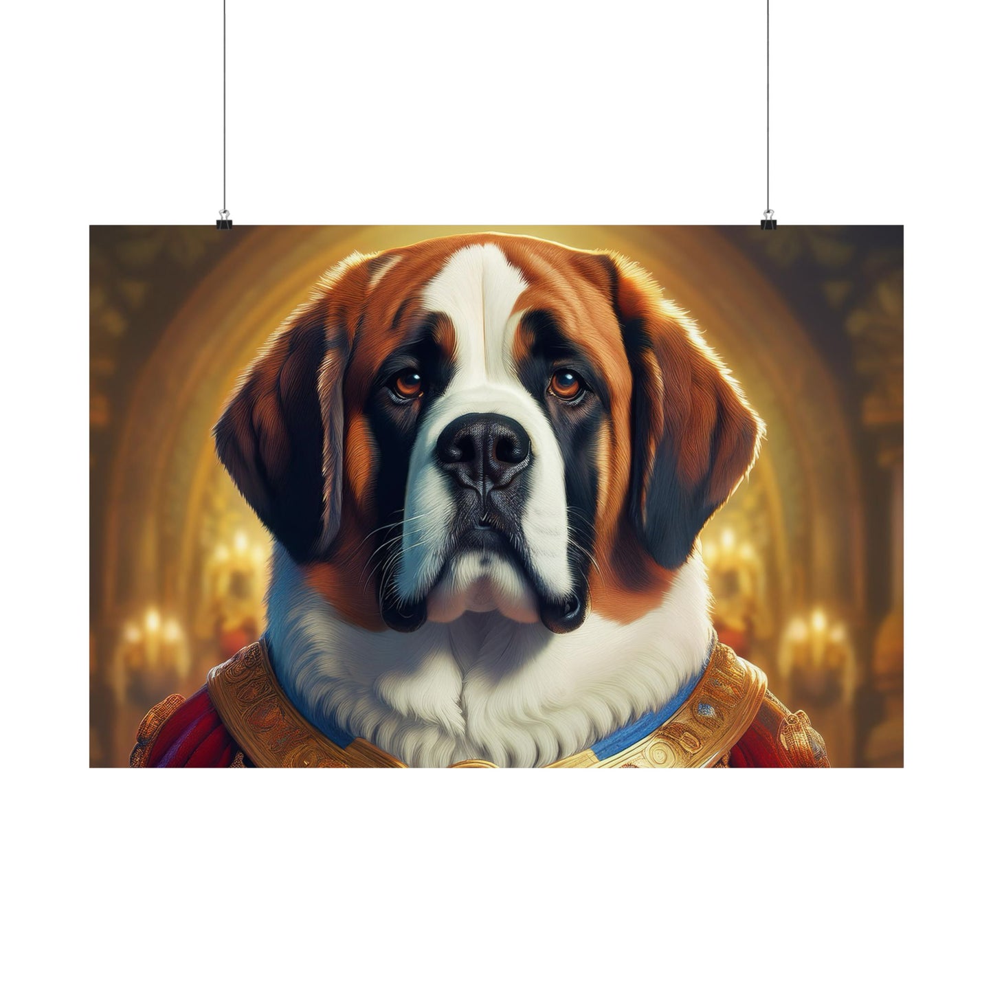 St Bernard Renaissance Pet Portrait Print | Unique Dog Art | Wall Art | Wall Print