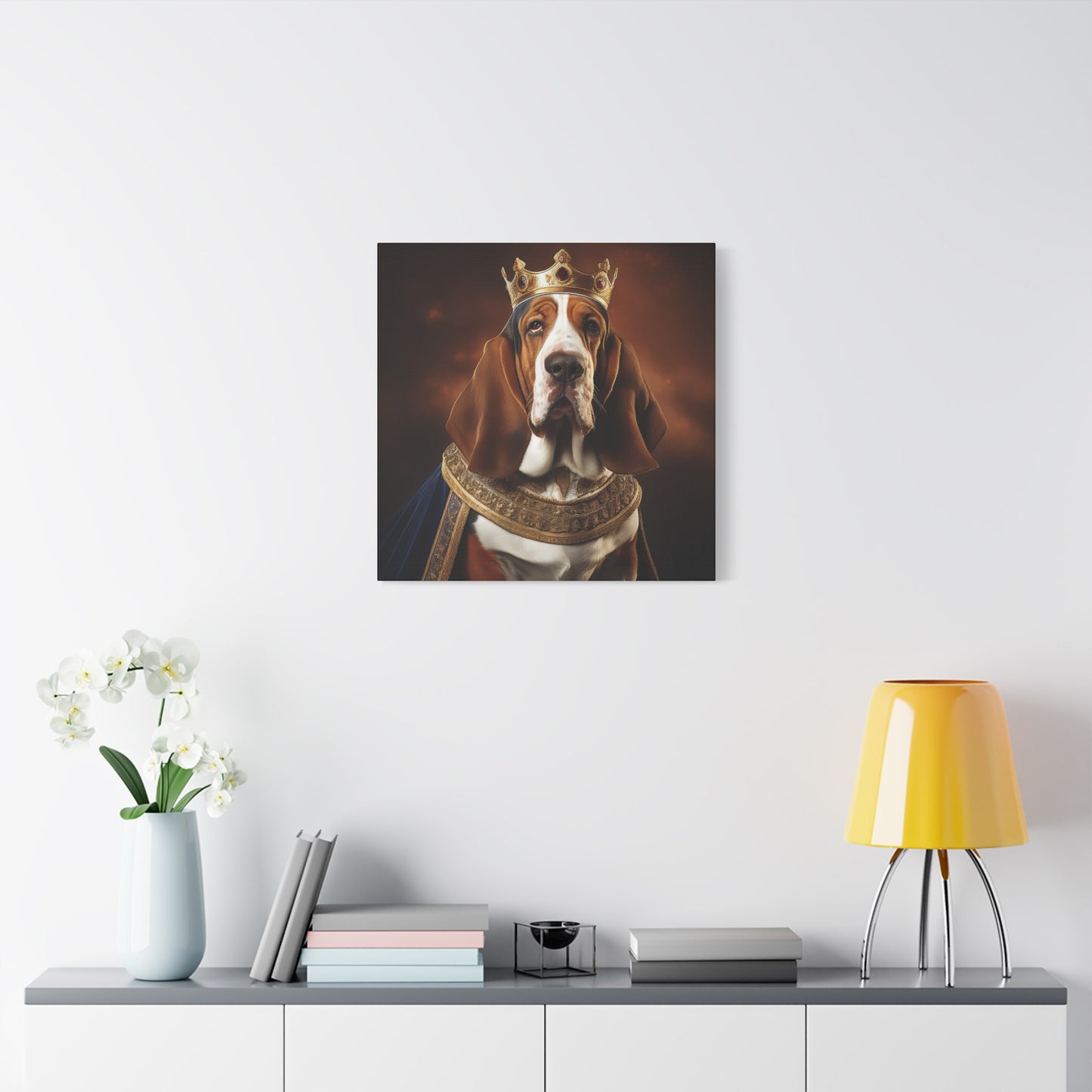Bassett Hound Renaissance Pet Portrait on Canvas | Wall art | wall print | Dog Art