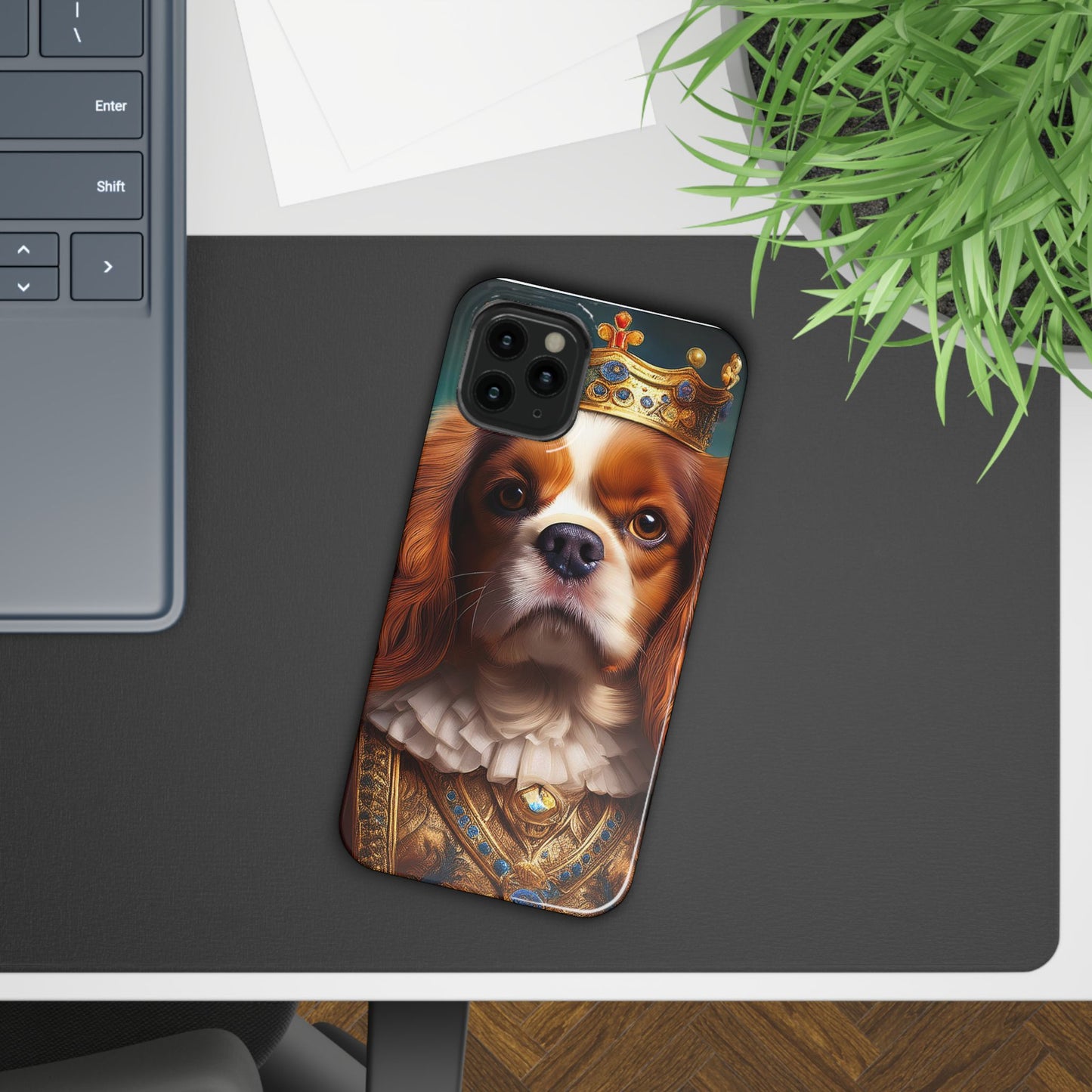 Cavalier King Charles Renaissance Dog Portrait Slim Phone Case