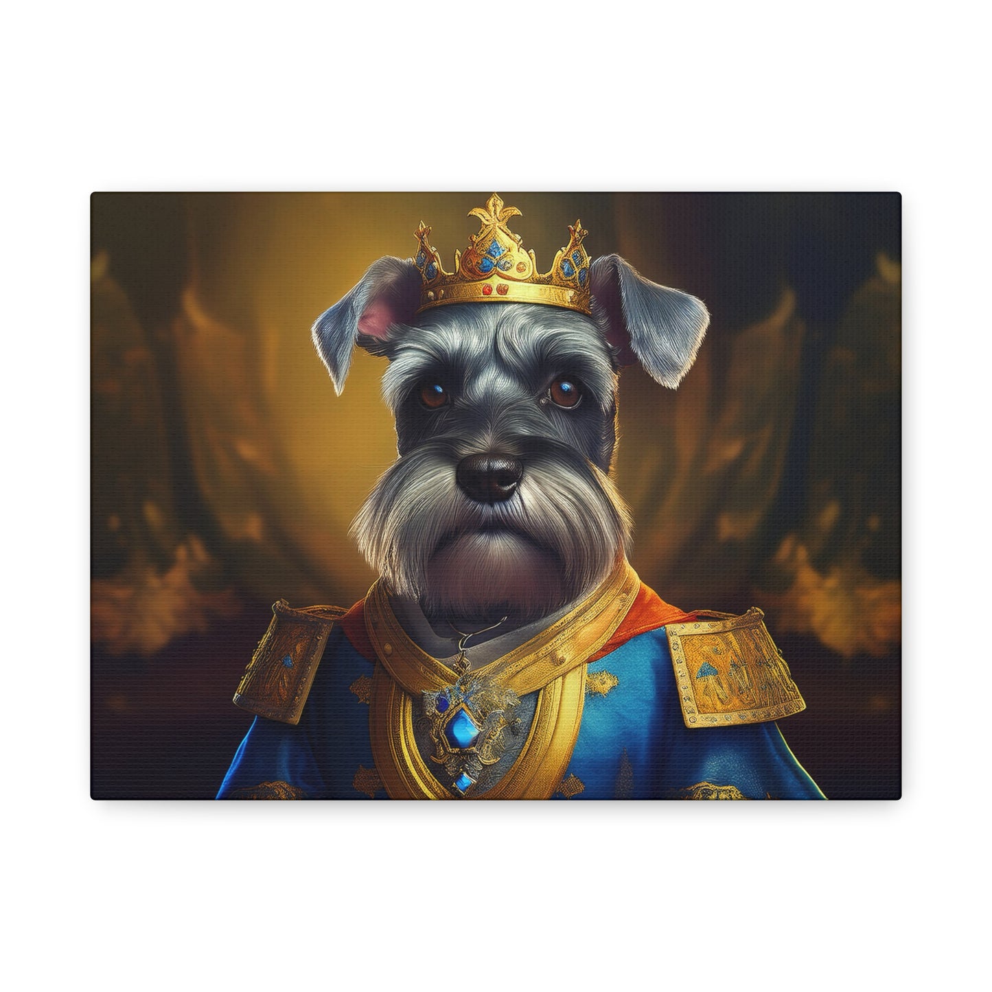 Miniature Schnauzer Renaissance Pet Portrait on Canvas | wall art | wall print | dog art