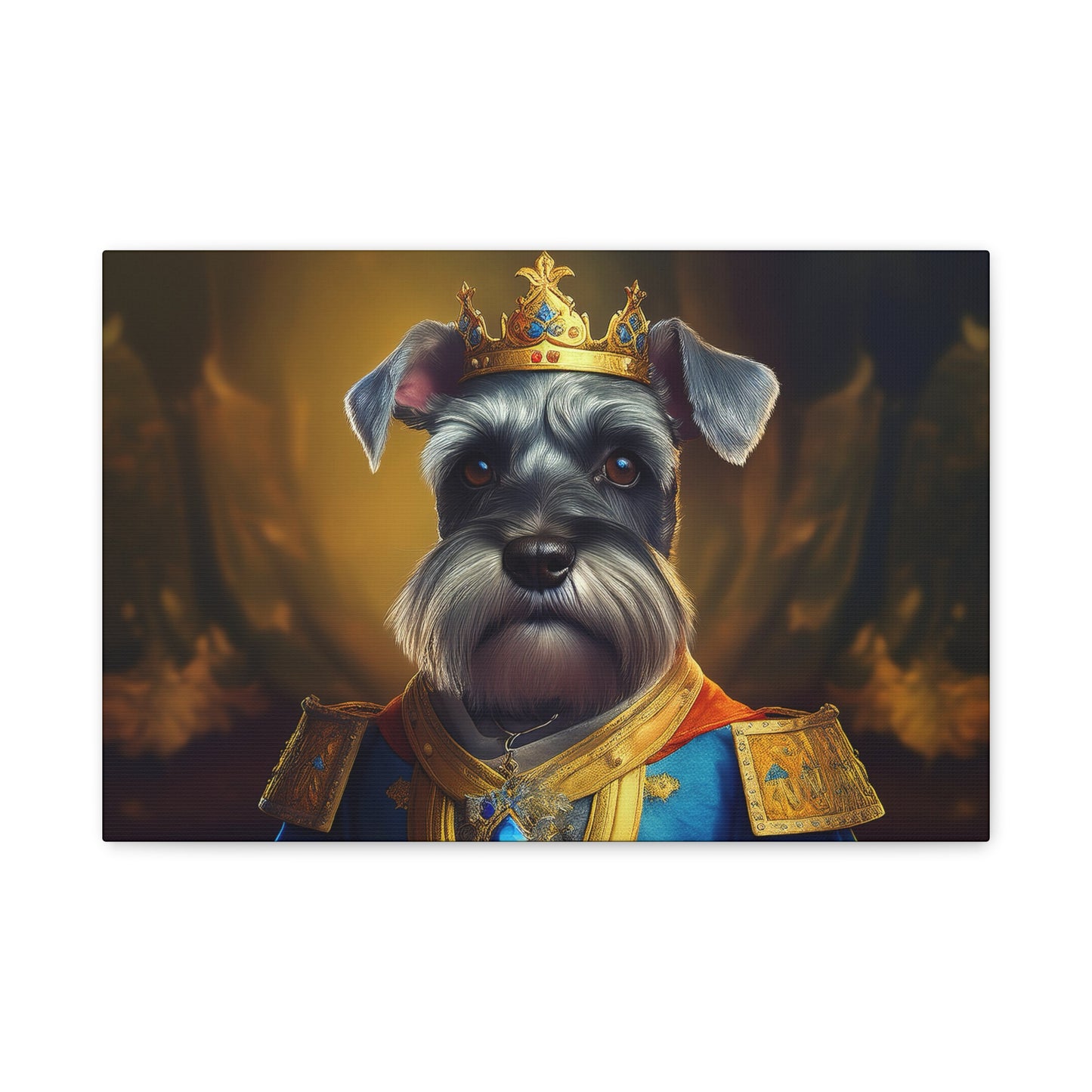 Miniature Schnauzer Renaissance Pet Portrait on Canvas | wall art | wall print | dog art
