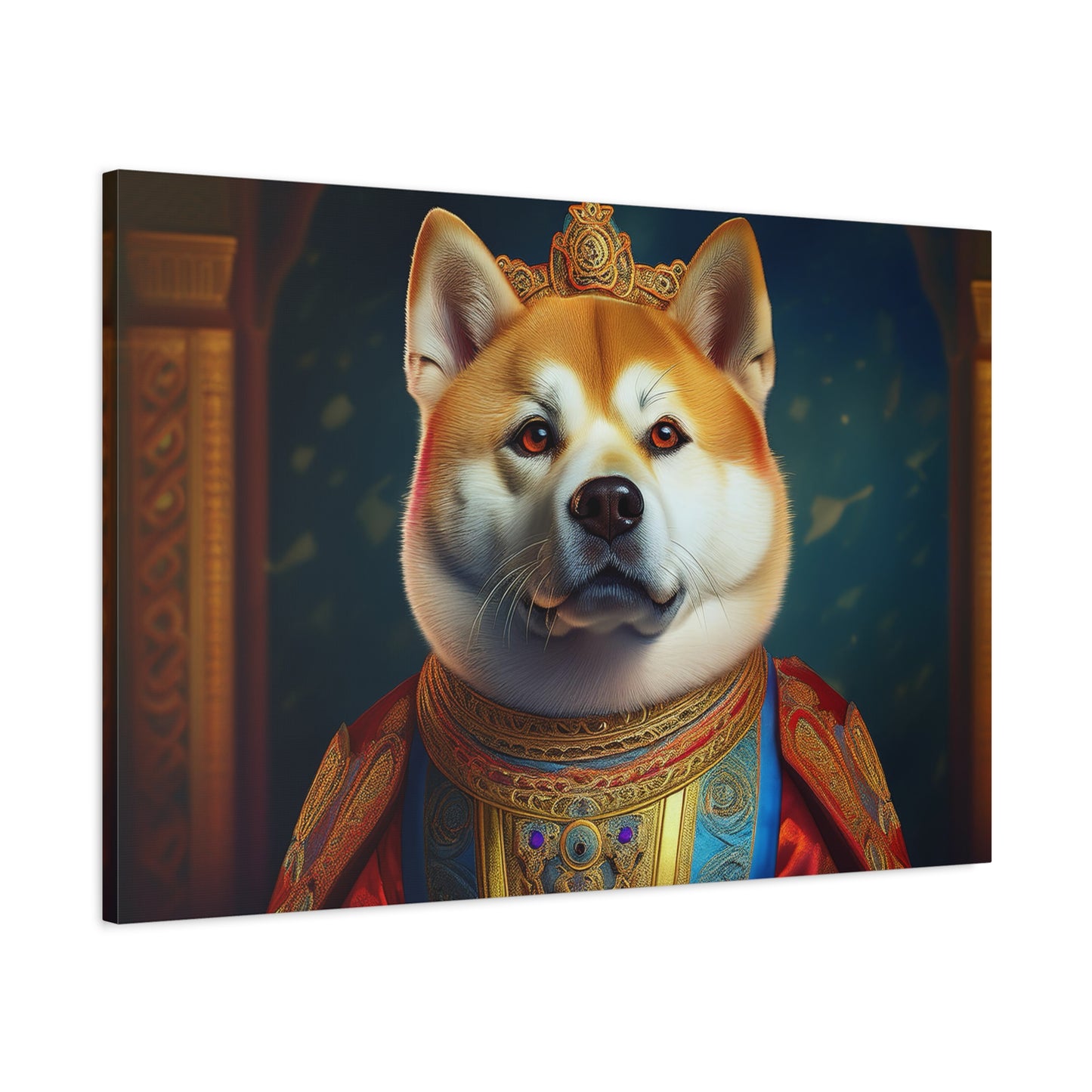 Shiba Renaissance Pet Portrait on Canvas, wall art, wall print, dog portrait, dog art