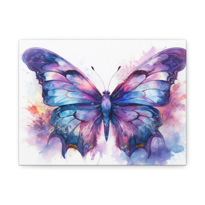 Blue & Purple Butterfly Alcohol Ink Canvas Art | Butterfly Decor | Wall Art | Wall Print