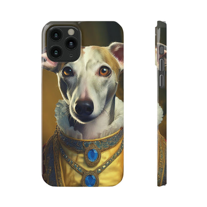 Whippet Renaissance Dog Portrait Slim Phone Case