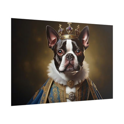 Boston Terrier Renaissance Dog Portrait Art Print, Wall Decor Gift, Animal Lover Home Decor, Dog Wall Art