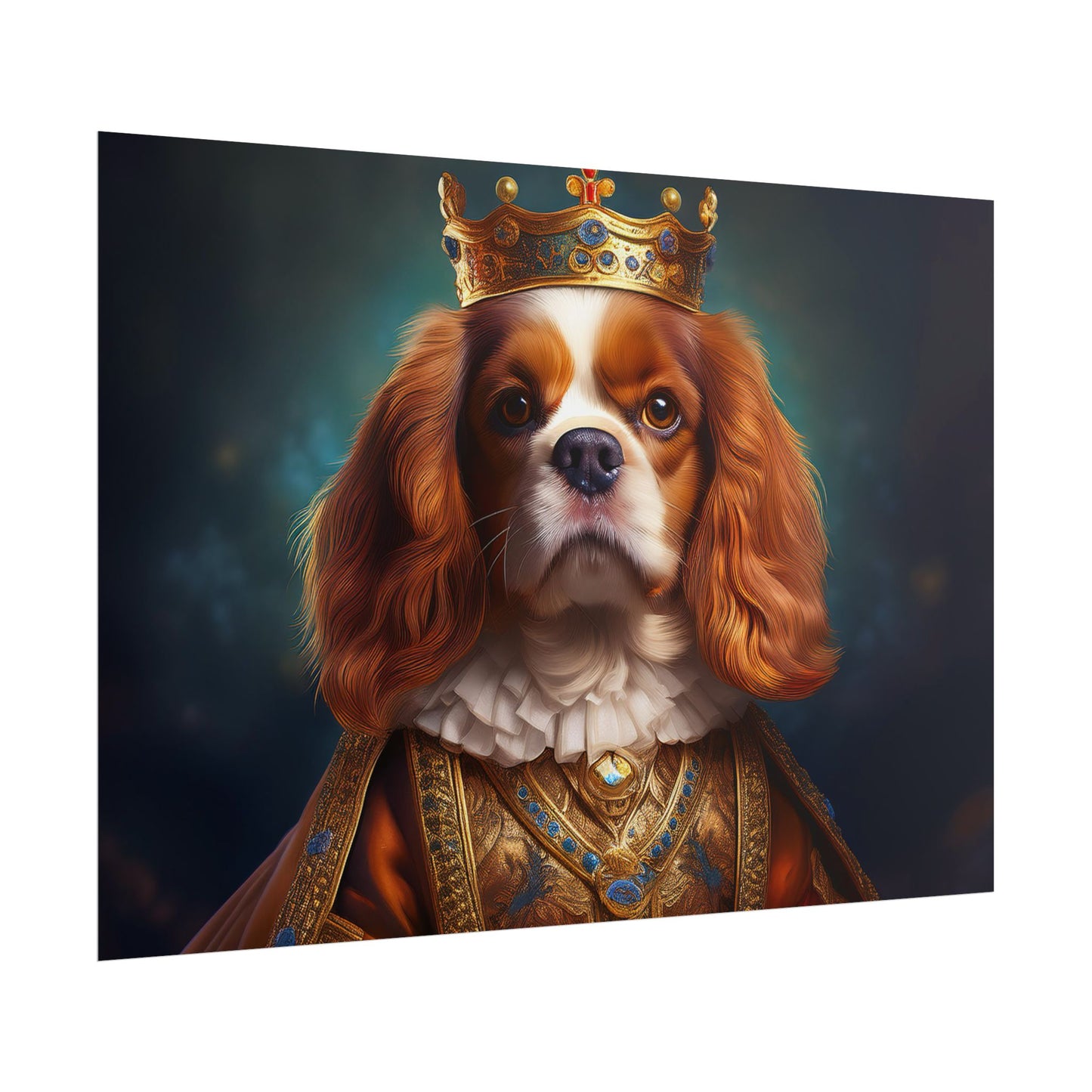 Cavalier King Charles Spaniel Art Pet Portrait Print, Renaissance, Wall Print, Wall Art