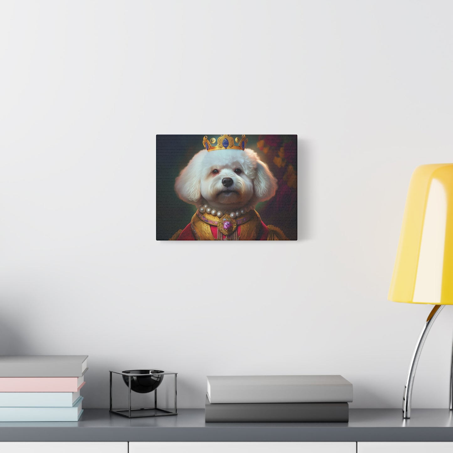 Bichon Frise Renaissance Pet Portrait on Canvas | Wall art | wall print | Dog Art