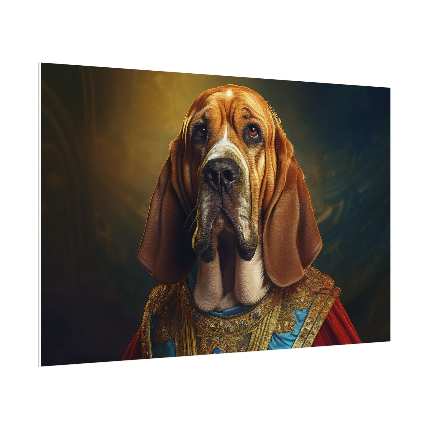 Bloodhound Renaissance Dog Portrait Art Print, Wall Decor Gift, Animal Lover Home Decor, Dog Wall Art